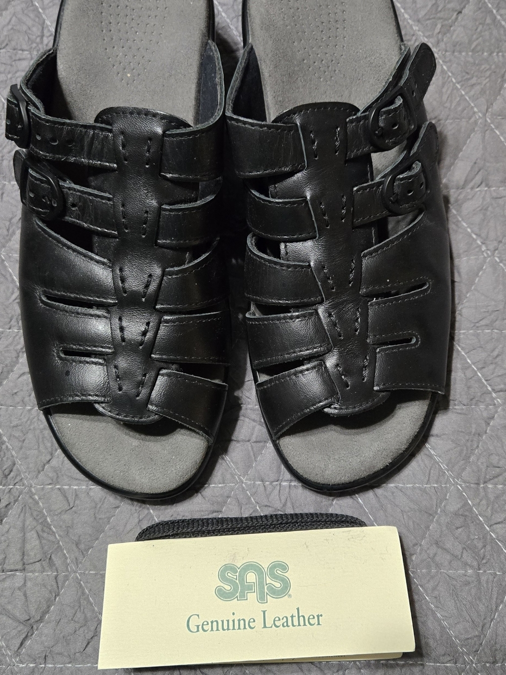 SAS Black Leather Women’s  Sandals